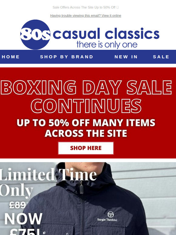 Boxing Day Bargains Continue 🏷️ Shop Jackets, Trainers, Track Tops