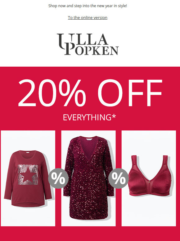 ✨ 20% off your entire purchase