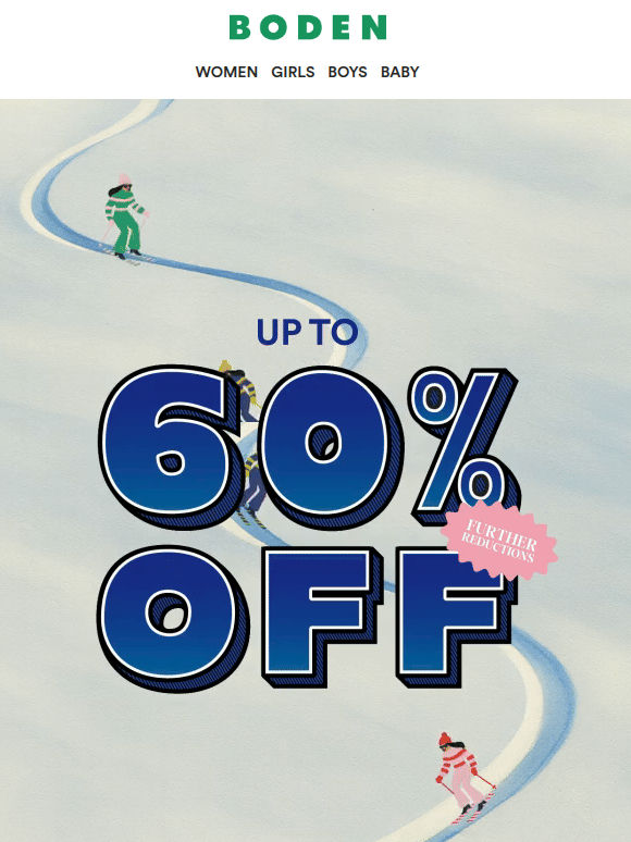Now up to 60% off