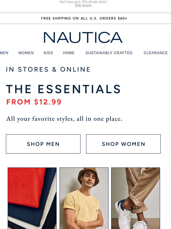 From $12.99: Essential tees, polos, sweaters, and more