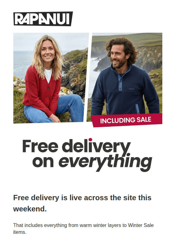 Free delivery on all orders + Sale ending soon!