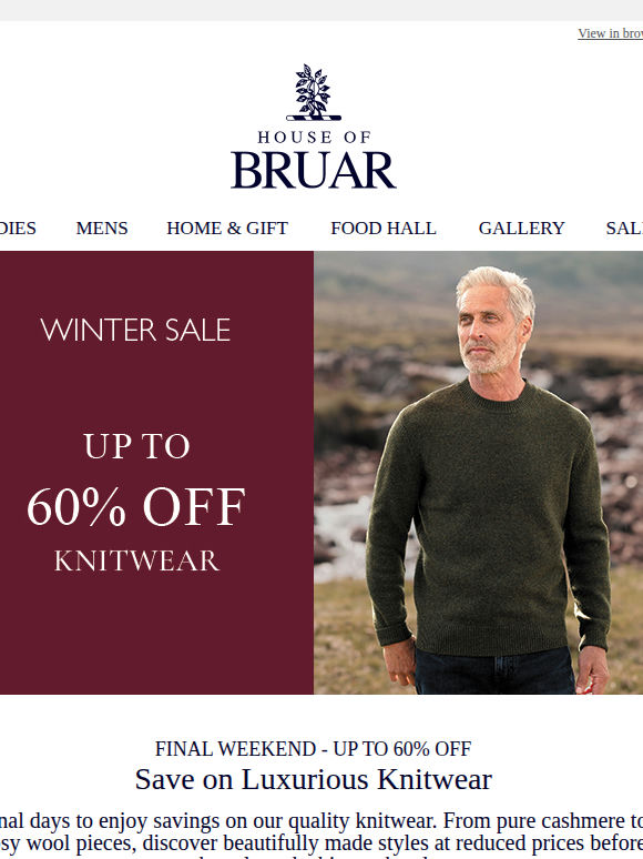 Mr smith: Up to 60% Off Knitwear - Final Weekend Sale