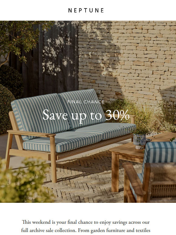 Shop now to enjoy up to 30% off