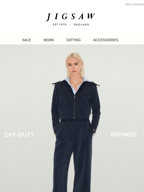 Off-duty style, refined