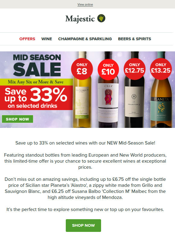 Save up to 33% off with our Mid-Season Sale