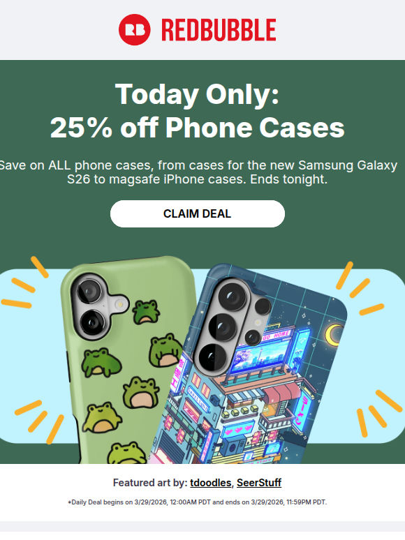 TODAY ONLY: 25% off Phone Cases 📲