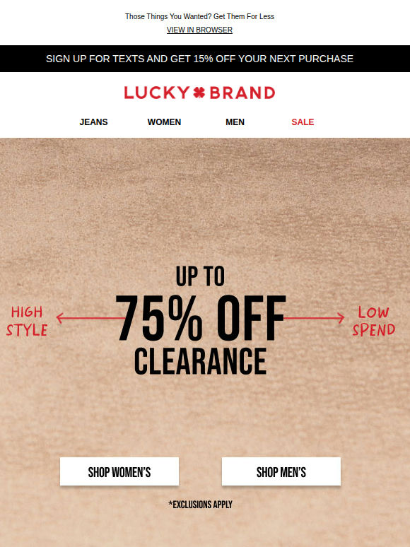 Shop Up To 75% Off Clearance!
