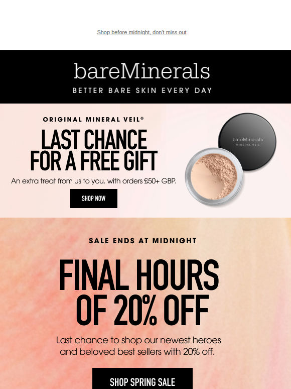 20% off ends tonight