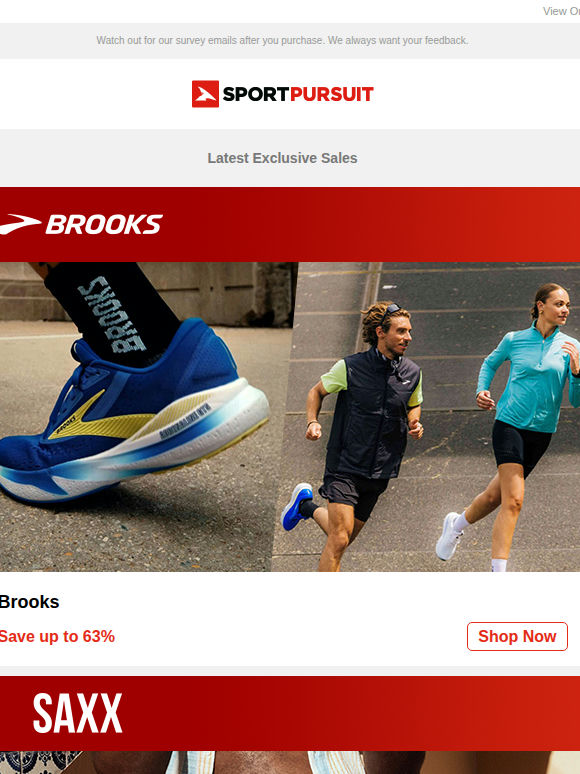 Brooks | Saxx Underwear | Hurley | Trending Outdoor Deals | Febronie | Up to 66% Off!