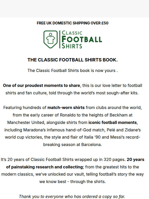 The Classic Football Shirts Book. Available Now 📖