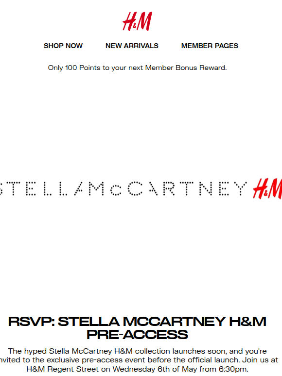 Stella McCartney H&M launches soon