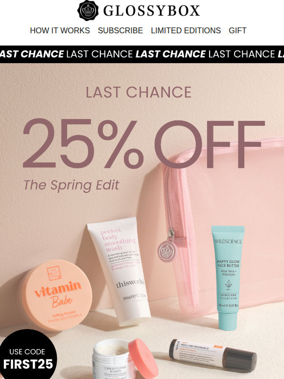 5 Hours Left: 25% Off