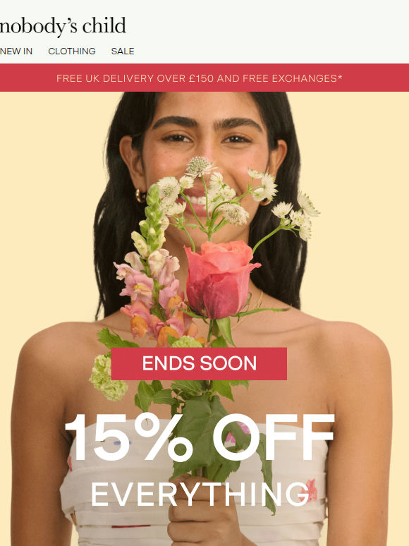 15% off the pieces in demand