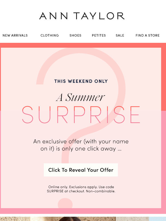 New This Weekend: Your Surprise Offer