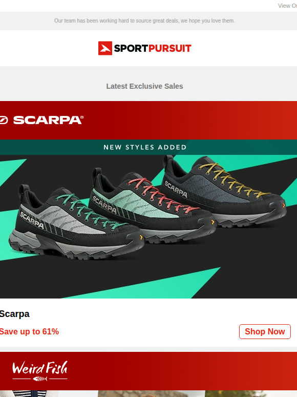 Scarpa | Weird Fish  | Volcom | Outwell | Hiking Shorts | Up to 66% Off!
