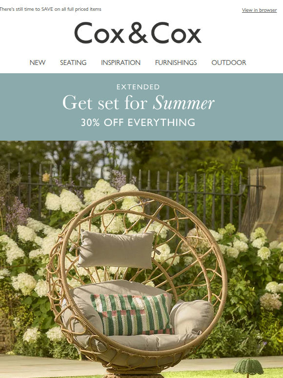 The perfect garden hideaway | 30% OFF everything extended!