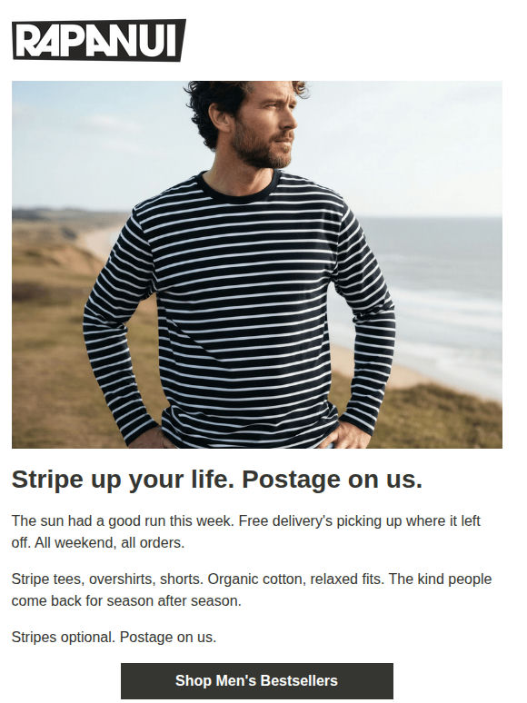 Stripe up your life. Free delivery all weekend 🤙