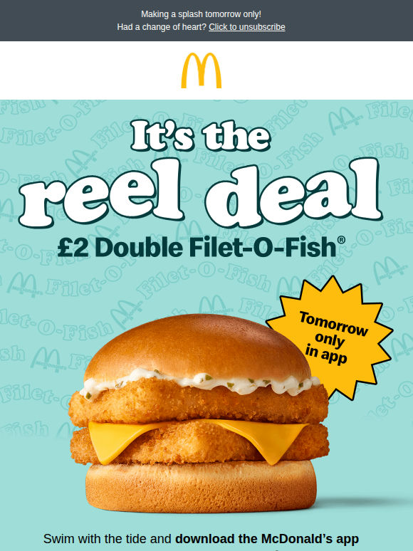 £2 Double Filet-O-Fish®🎣only in the app