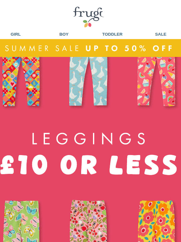 LEGGINGS: NOW £10 OR LESS!
