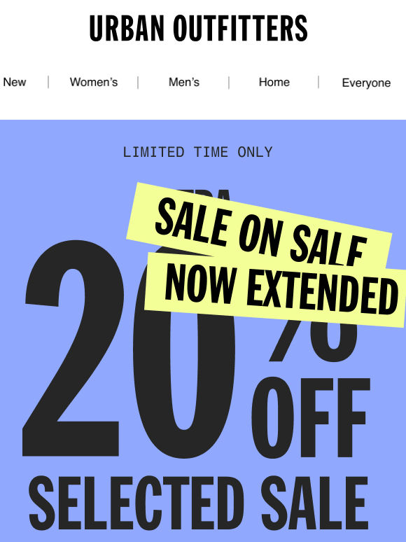 Extra 20% OFF sale now extended 📢
