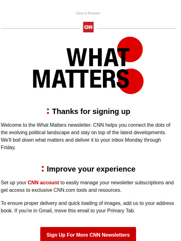 Thanks for signing up