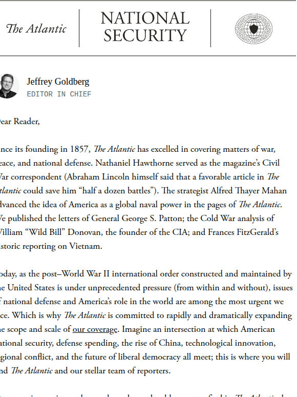 Welcome to the National Security newsletter