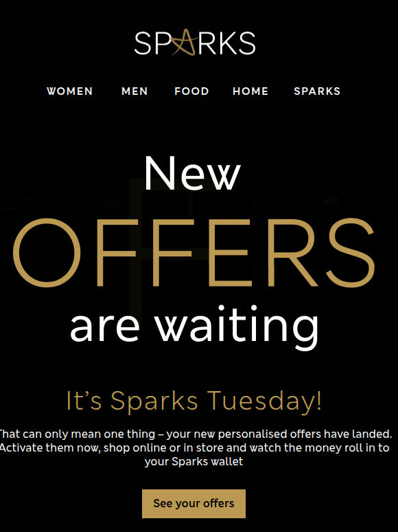 Your Sparks Tuesday offers 🤩
