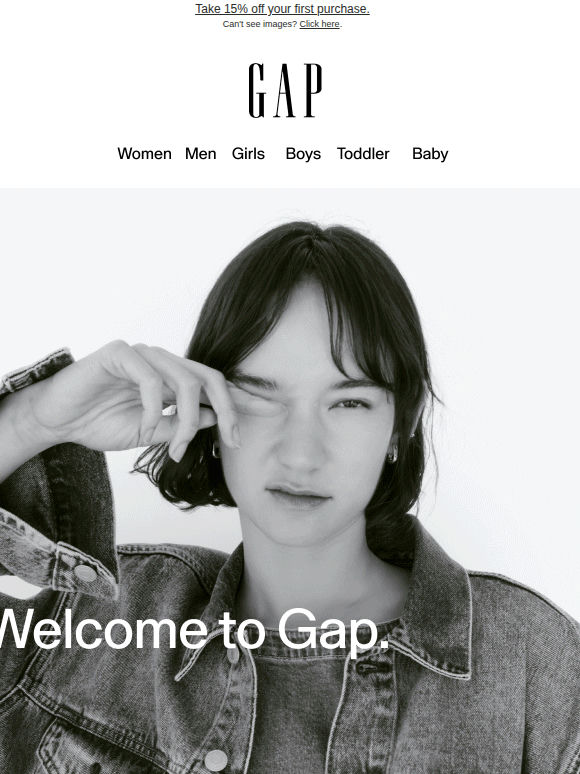Congratulations: here's a special welcome from Gap