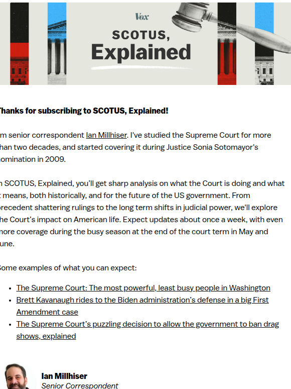 Welcome to the SCOTUS, Explained newsletter