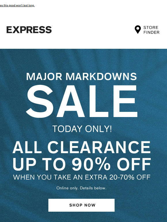 TODAY ONLY! Up to 90% OFF all clearance