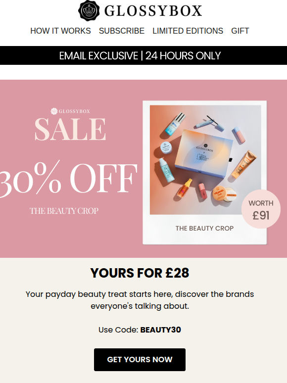 24 HOURS ONLY: 30% The Beauty Crop