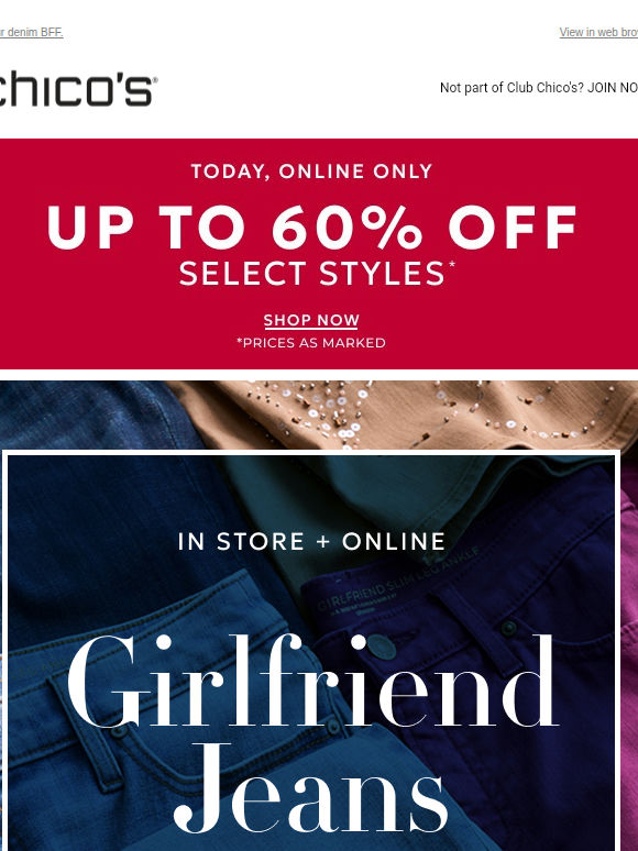 Hey Bestie! $79+ Girlfriend Jeans