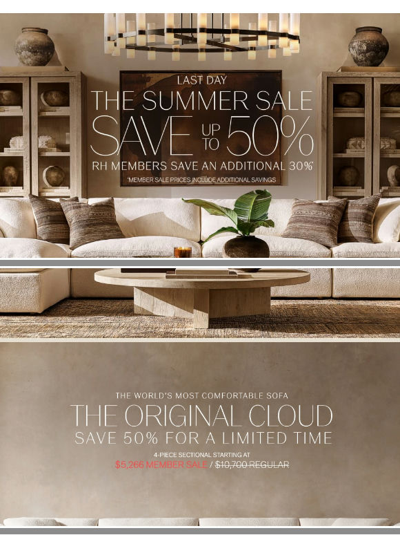 Explore Up to 50% Off Sofas, Sectionals & Chairs. Last Day of the Summer Sale.