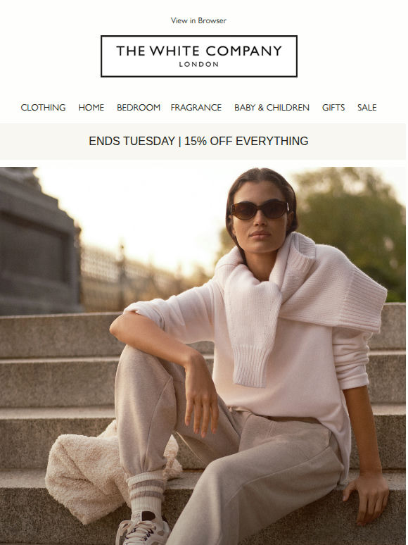 15% off new season loungewear