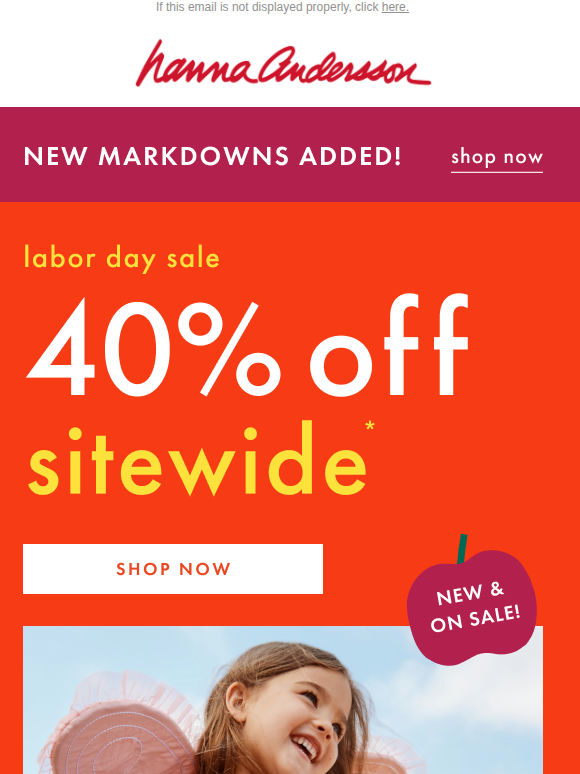 New Markdowns + 40% Off Sitewide
