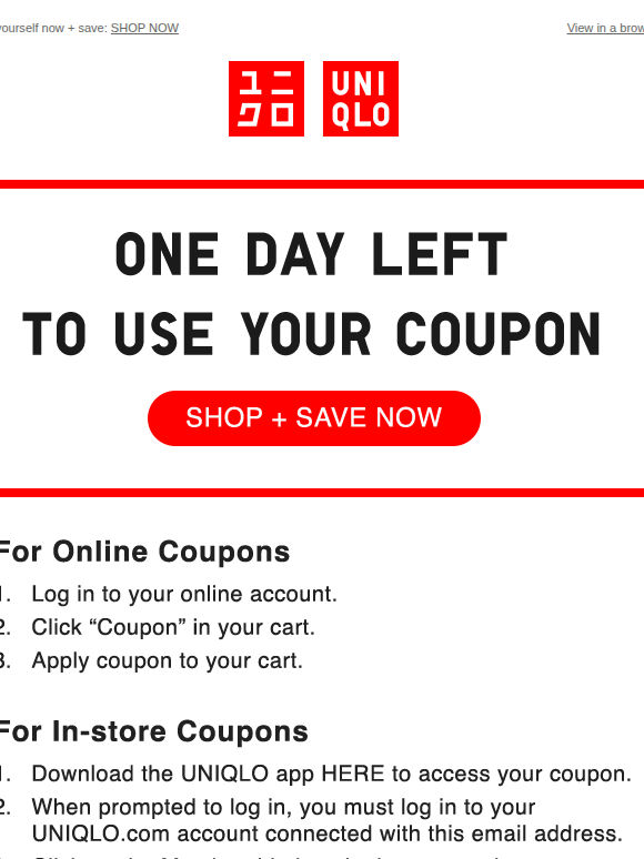 Hurry, your coupon expires tomorrow!