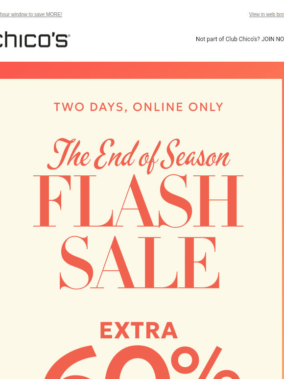 TWO DAYS ONLY! Extra 60% off markdowns + free shipping