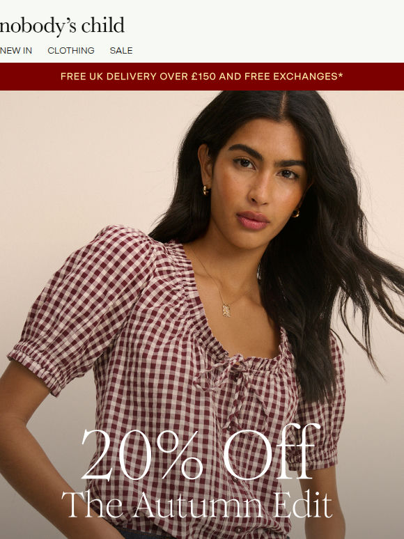Your bank holiday treat: 20% off
