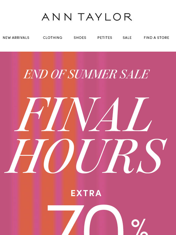 The Sun Is Setting On This Sale!