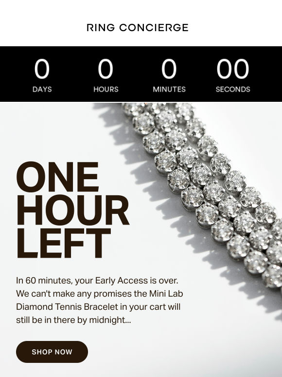 ONE HOUR LEFT