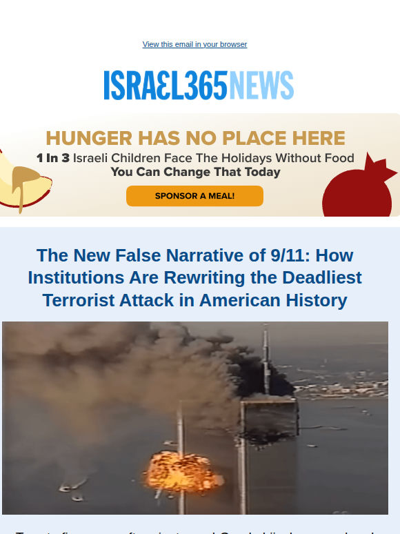 The New False Narrative of 9/11: How Institutions Are Rewriting the Deadliest Terrorist Attack in American History and Today's Top Stories