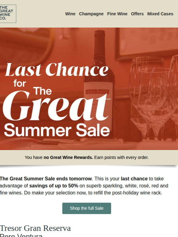 Last Chance Great Summer Sale