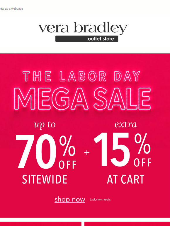 Up to 70% off sitewide + extra 15% off taken in cart