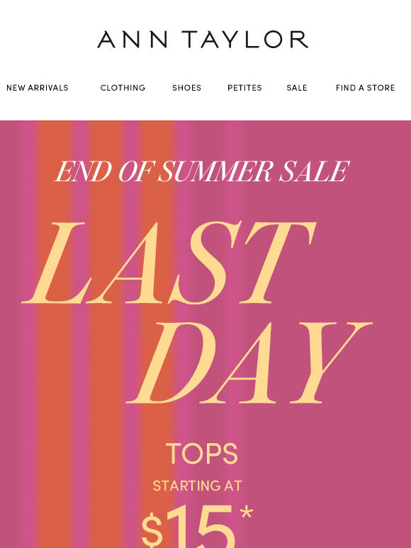 $15 Tops, $20 Sweaters & More Ends TONIGHT!