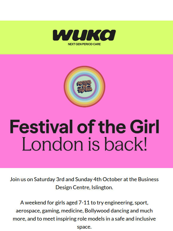 See you at Festival of the Girl - London?