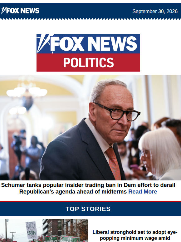 Schumer tanks popular insider trading ban in Dem effort to derail Republican's agenda ahead of midterms
