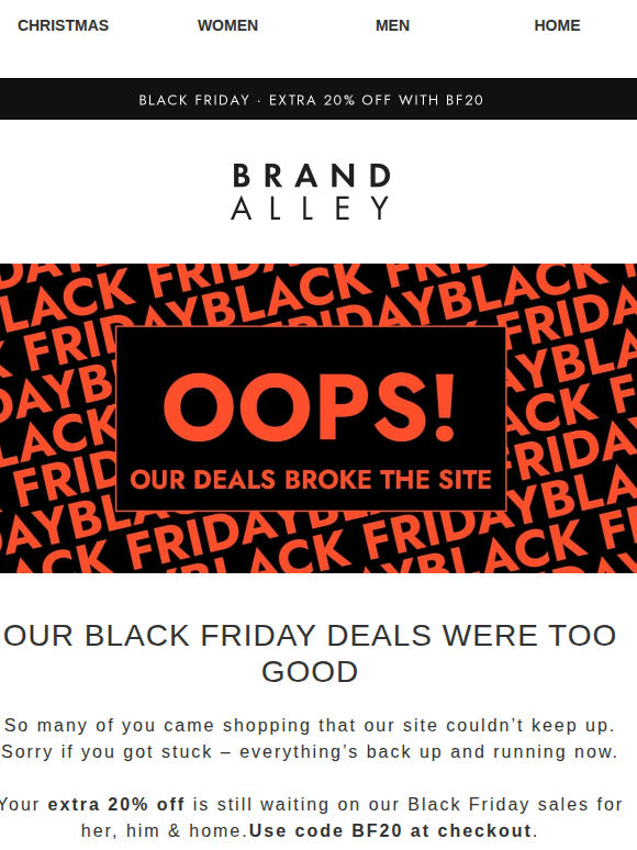 Oops – our deals broke the site