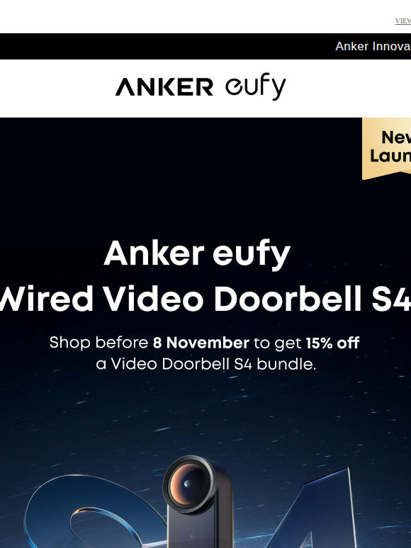 Get a 15% Launch Offer for Video Doorbell S4.