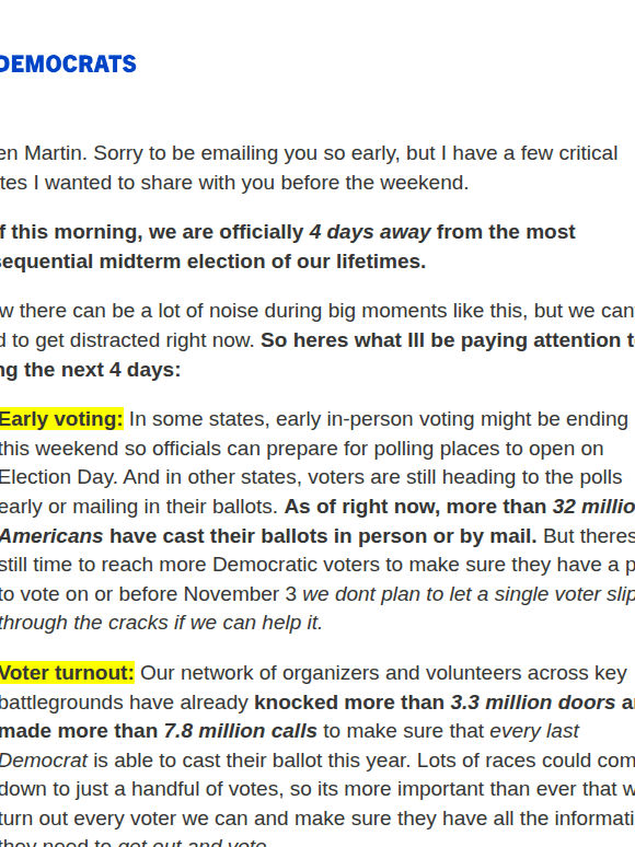 Sorry for the early email, but I wanted to share a few critical updates before the weekend: