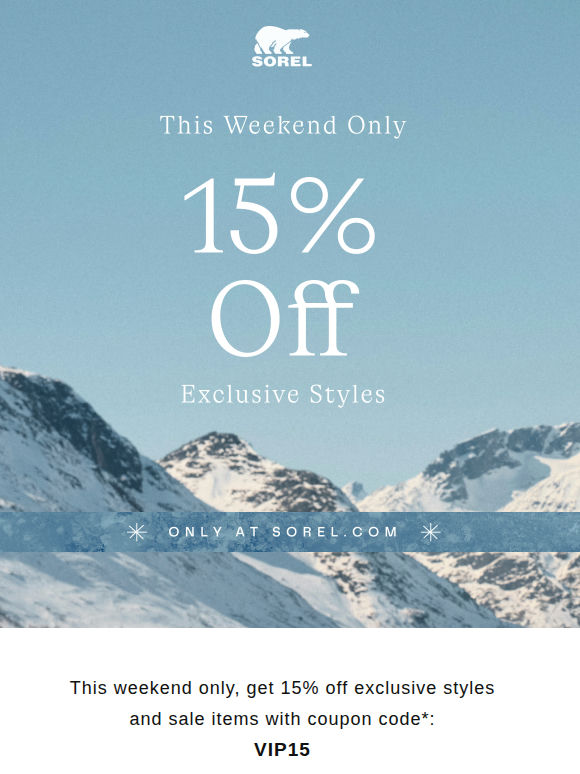 15% Off Select Styles and Sale